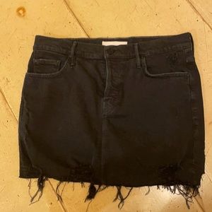 MOTHER BLACK DENIM JEAN SKIRT